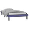 vidaXL Cadre de lit à LED sans matelas gris 75x190 cm bois massif