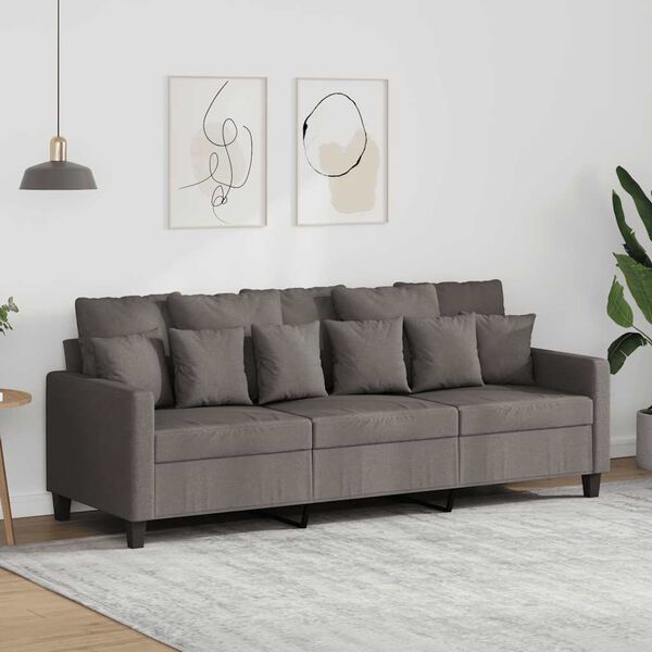 vidaXL Canap&eacute; &agrave; 3 places Taupe 180 cm Tissu