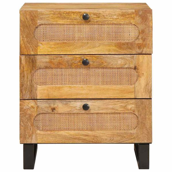 vidaXL Cabinet de chevet Naturel 50 x 33 x 62 cm Bois de mangue massif