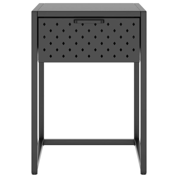 vidaXL Table de chevet Blanc 38x35x54 cm Acier