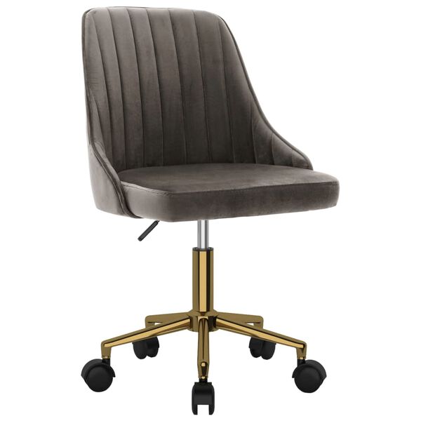 vidaXL Chaises pivotantes &agrave; manger lot de 2 gris fonc&eacute; velours