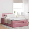 vidaXL Lit ottoman avec matelas rose 120x190 cm velours