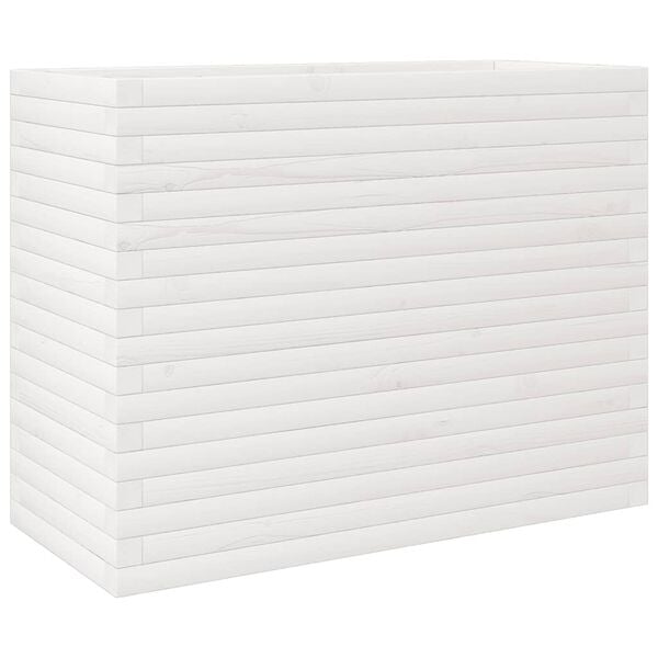 vidaXL Jardini&egrave;re blanc 90x40x68,5 cm bois de pin massif