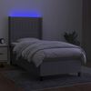 vidaXL Sommier &agrave; lattes de lit matelas LED Gris clair 80x200cm Tissu