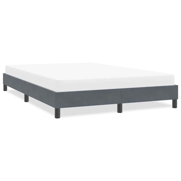 vidaXL Cadre de lit sans matelas gris foncé 160x210 cm velours