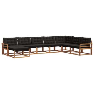 vidaXL Ensemble de canap&eacute;s d'ext&eacute;rieur 8 pcs Naturel et Noir