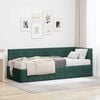 vidaXL Cadre de lit d'angle avec matelas 2 pcs Vert Velours