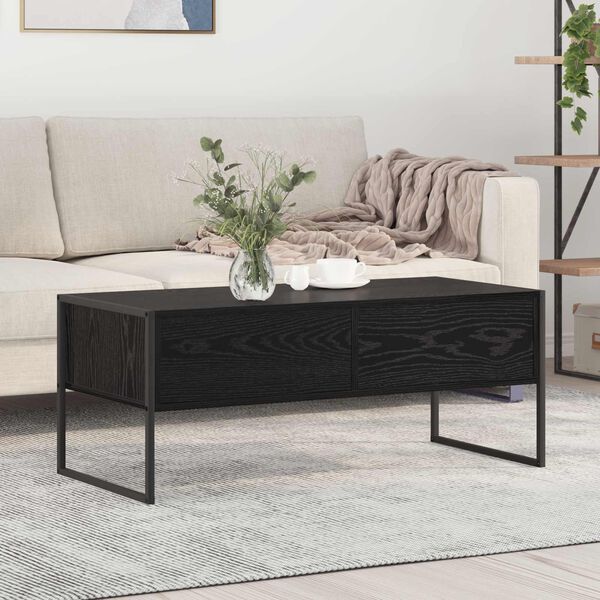 vidaXL Table basse Chêne noir 100 x 46 x 40 cm Bois d'ingénierie