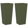vidaXL Jardini&egrave;res 2 pcs vert olive 35x35x75 cm acier