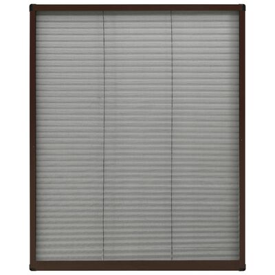 vidaXL Moustiquaire plissée pour fenêtre Aluminium Marron 80x100 cm