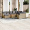 vidaXL Salon de jardin 11 pcs avec coussins beige r&eacute;sine tress&eacute;e