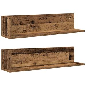 vidaXL &Eacute;tag&egrave;res murales 2pcs vieux bois 75x16,5x16,5cm bois ing&eacute;nierie