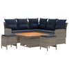 vidaXL Ensembles de meubles 6 pc Gris et bleu marine Rotin PE