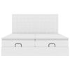 vidaXL Lit ottoman avec matelas & LED blanc pur 160x200cm similicuir