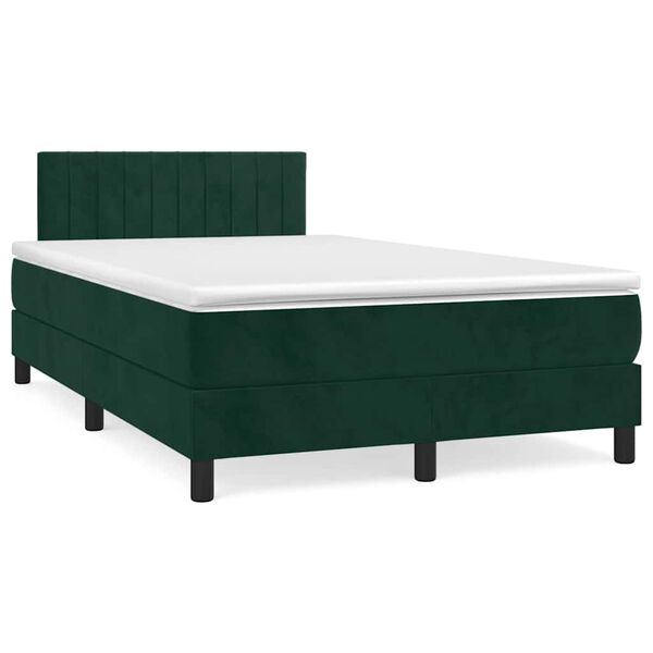 vidaXL Sommier &agrave; lattes de lit avec matelas vert fonc&eacute; 120x190 cm