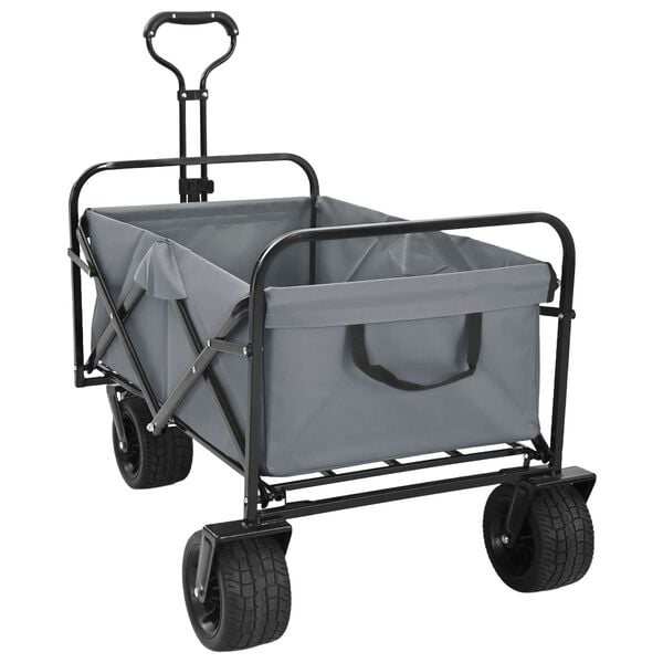 vidaXL Chariot &agrave; Main Pliable Gris 89 x 63 x 96 cm
