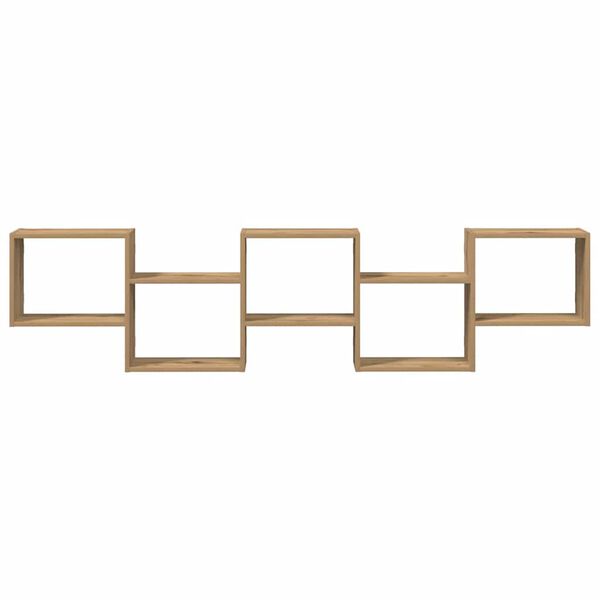 vidaXL &Eacute;tag&egrave;re cube murale 5 compartiments ch&ecirc;ne artisanal