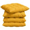vidaXL Coussins de si&egrave;ge 4 pc Tissu en velours c&ocirc;tel&eacute; Jaune clair