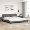 vidaXL Lit avec matelas Zadar gris 200x200 cm similicuir