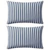 vidaXL Oreiller d'ext&eacute;rieur lot de 2 Impression rayure 60 x 40 cm Bleu
