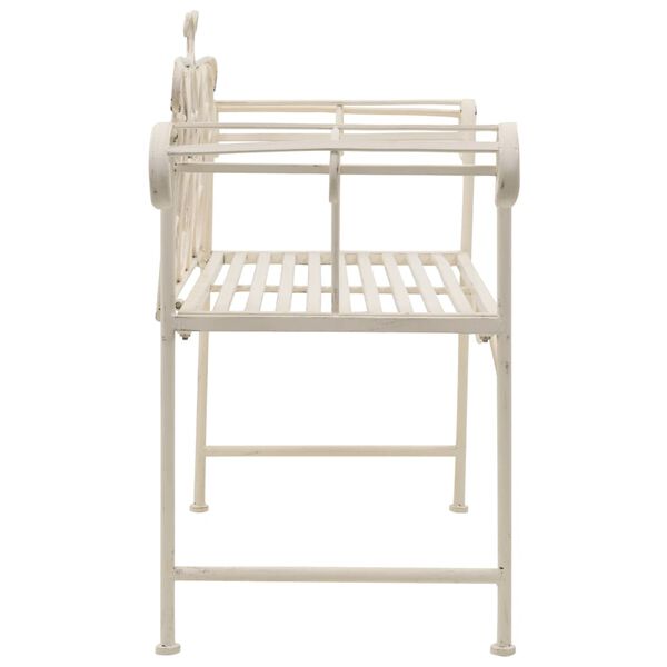 vidaXL Banc de jardin 132 cm Métal Antique Blanc