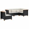 vidaXL Salon de jardin 5 pcs avec coussins noir r&eacute;sine tress&eacute;e