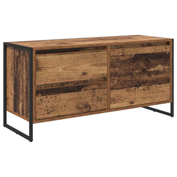 vidaXL Meuble TV Bois Ancien 100 x 36 x 49.5 cm Bois d'ing&eacute;nierie