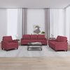 vidaXL Ensemble de canap&eacute;s 3 pcs avec coussins Rouge bordeaux Tissu
