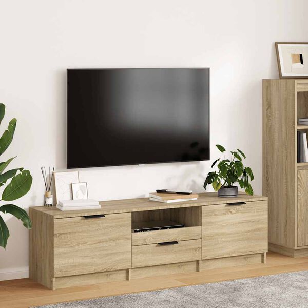 vidaXL Meuble TV Ch&ecirc;ne Sonoma 140x35x40 cm Bois d'ing&eacute;nierie