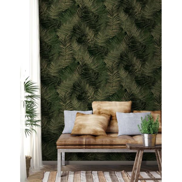 DUTCH WALLCOVERINGS Papier peint Palm Vert