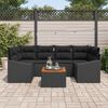 vidaXL Ensemble de canapé de jardin 7 pcs Noir