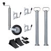 vidaXL Roue jockey 48 mm avec 2 tubes de support et 3 pinces divis&eacute;es