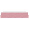 vidaXL Cadre de lit avec matelas avec matelas 2 pcs Rose Velours