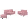 vidaXL Ensemble de canap&eacute;s 3 pcs avec coussins rose velours