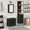 vidaXL Ensemble de mobilier de salle de bain avec &eacute;tag&egrave;re 3 pcs Noir