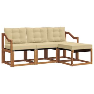 vidaXL Ensemble de canap&eacute;s d'ext&eacute;rieur 4 pcs Naturel et Beige