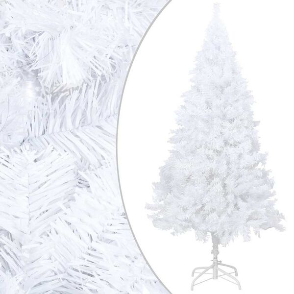 vidaXL Arbre de No&euml;l artificiel pr&eacute;-&eacute;clair&eacute; et boules blanc 120 cm PVC