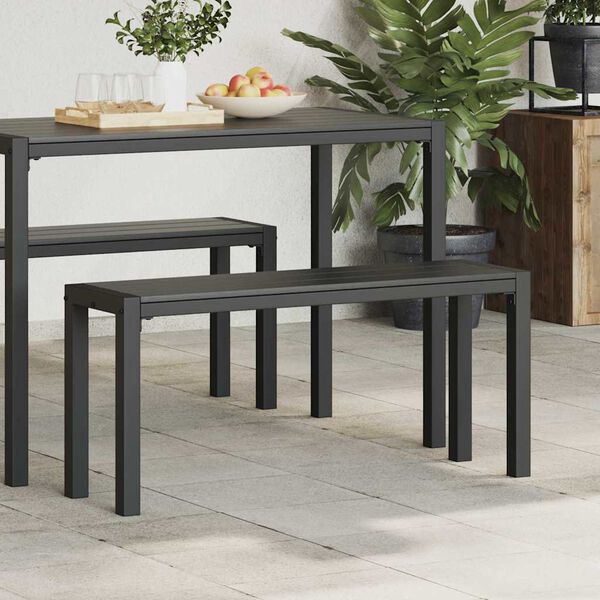 vidaXL Banc de jardin Noir 100 x 28 x 45cm Acier