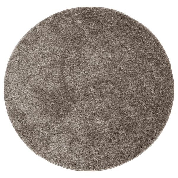 vidaXL Tapis ISTAN &agrave; poils longs aspect brillant gris &Oslash; 160 cm