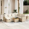 vidaXL Salon de jardin avec coussins 8 pcs beige r&eacute;sine tress&eacute;e