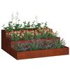 vidaXL Cache-pot de jardin Rouill&eacute; 90 x 90 x 35 cm Acier patin&eacute;