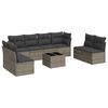 vidaXL Salon de jardin 9 pcs avec coussins gris r&eacute;sine tress&eacute;e