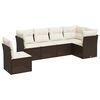 vidaXL Salon de jardin avec coussins 7 pcs marron r&eacute;sine tress&eacute;e