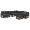 vidaXL Ensemble de canap&eacute; de jardin 12 pcs Gris et Gris fonc&eacute;