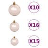 vidaXL Arbre de Noël artificiel pré-éclairé et boules blanc 210 cm