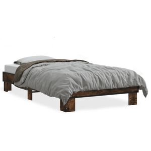 vidaXL Cadre de lit sans matelas ch&ecirc;ne fum&eacute; 100x200 cm