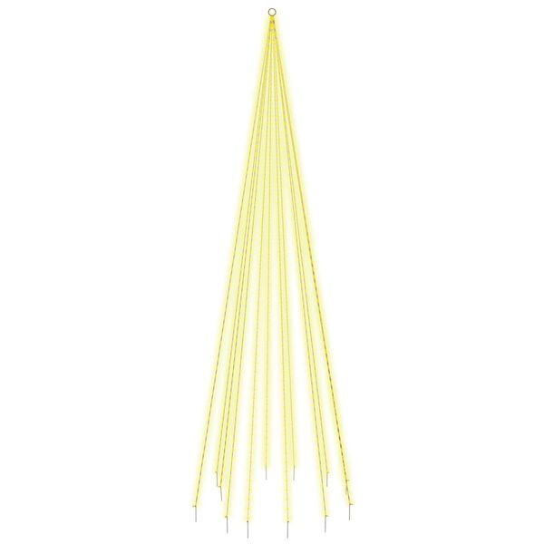 vidaXL Sapin de No&euml;l sur m&acirc;t de drapeau 732 LED Blanc chaud 500 cm