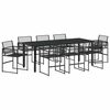 vidaXL Ensemble de salle &agrave; manger pour jardin 9 pc Noir polyrotin