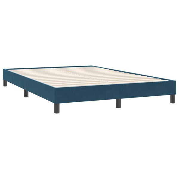 vidaXL Cadre de lit sans matelas bleu fonc&eacute; 160x220 cm velours