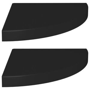 vidaXL &Eacute;tag&egrave;res d'angle flottantes 2 pcs noir 35x35x3,8 cm MDF
